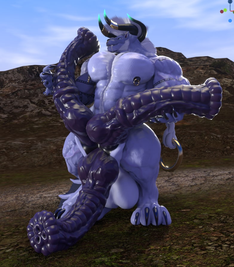 aeonortha anthro balls behemoth_(disambiguation) big_balls big_penis erection genitals horn huge_cock hyper hyper_genitalia hyper_penis knot male multi_genitalia multi_penis multi_urethra nude penis piercing solo standing triphallia