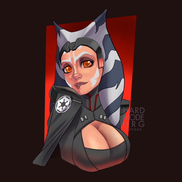 1girls ahsoka_tano ahsoka_tano_(imperial) alien alien_girl background big_breasts biting_lip breasts cape cleavage cleavage_cutout corruption eyelashes eyeliner facial_markings female female_only fully_clothed galactic_empire_insignia hardmodenrg headband headgear horn humanoid inquisitor inquisitor_(star_wars) large_breasts looking_at_viewer makeup markings orange_body orange_eyes orange_skin parted_lips patreon signature simple_background sith solo star_wars star_wars_rebels teeth tentacle_hair togruta