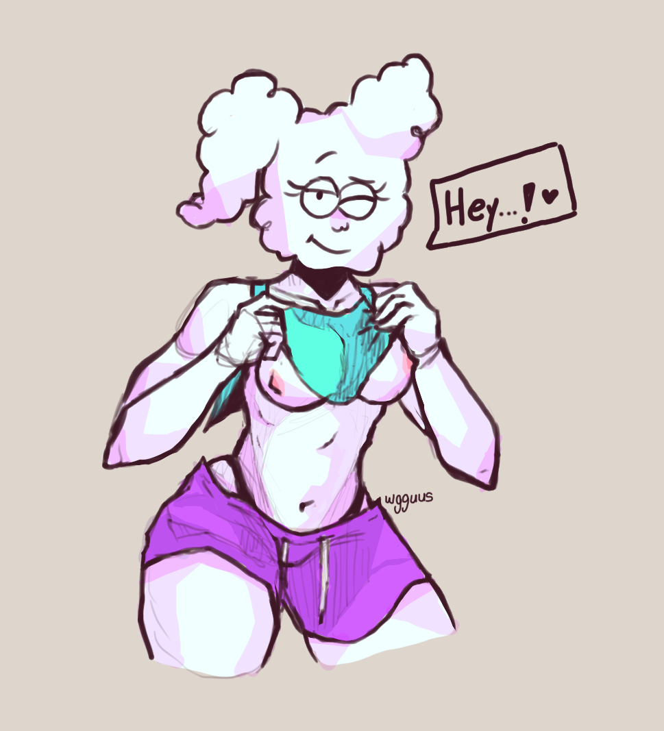 anthro breasts chest cloud cloudy_jay female female_only girl nipples regular_show shorts skinny skinny_girl