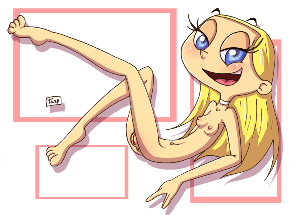 barefoot blonde_hair breasts cartoon_network dee_dee_(dexter's_laboratory) dexter's_laboratory female female_only human innocenttazlet looking_at_viewer nipples nude side_view small_breasts smile solo tagme