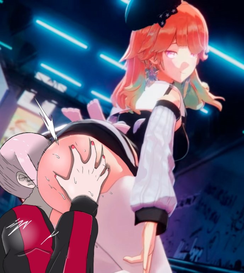 3d clothed_sex eating_pussy edit grabbing_ass hololive hololive_english hololive_myth huge_ass kidmike629 mori_calliope orange_hair pink_hair smug_face takamori_(hololive) takanashi_kiara virtual_youtuber yuri