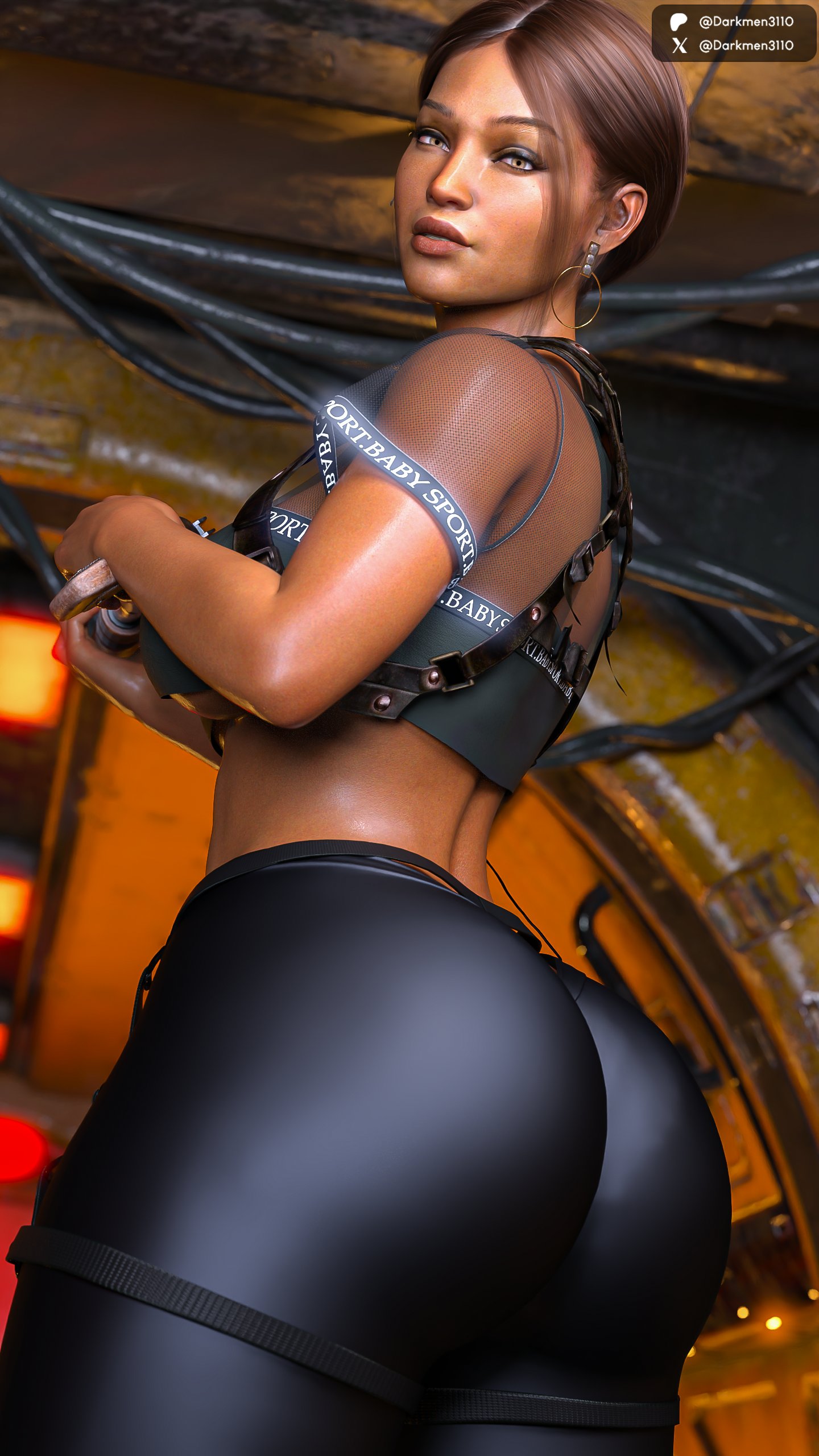 1girls, 3d, african, african female, ass, big ass, capcom, dark skin, dark-skinned female, darkmen3110, female, female focus, female only, resident evil, resident evil 5, sheva alomar, solo, solo female, solo focus, tactical gear, tagme, tattoo, thick thighs