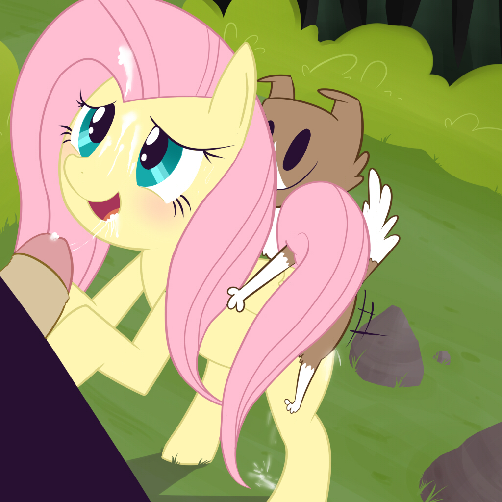 canine cum cum_in_mouth cum_inside equine fluttershy_(mlp) friendship_is_magic my_little_pony penis rule_63 straight_hair thegalen winona_(mlp)