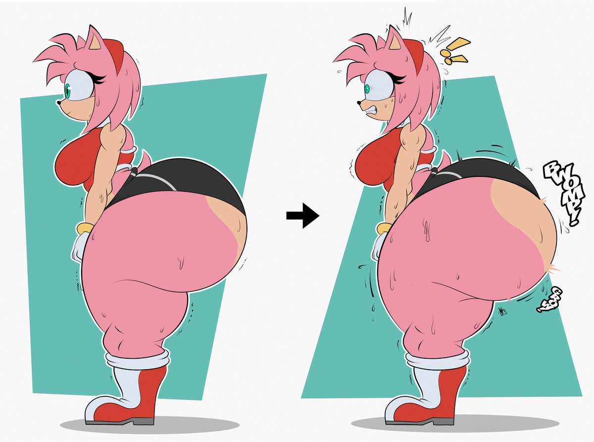 1girls amy_rose anthro ass ass_expansion ass_growth big_ass big_butt big_thighs bottom_heavy bubble_ass bubble_butt butt_expansion butt_growth doughy_ass furry gigantic_ass hedgehog huge_ass huge_butt huge_thighs mrxrickyx sega shorts sonic_(series) sonic_the_hedgehog_(series) sweat sweating sweaty sweaty_body sweaty_butt thick_ass thick_thighs workout_clothes