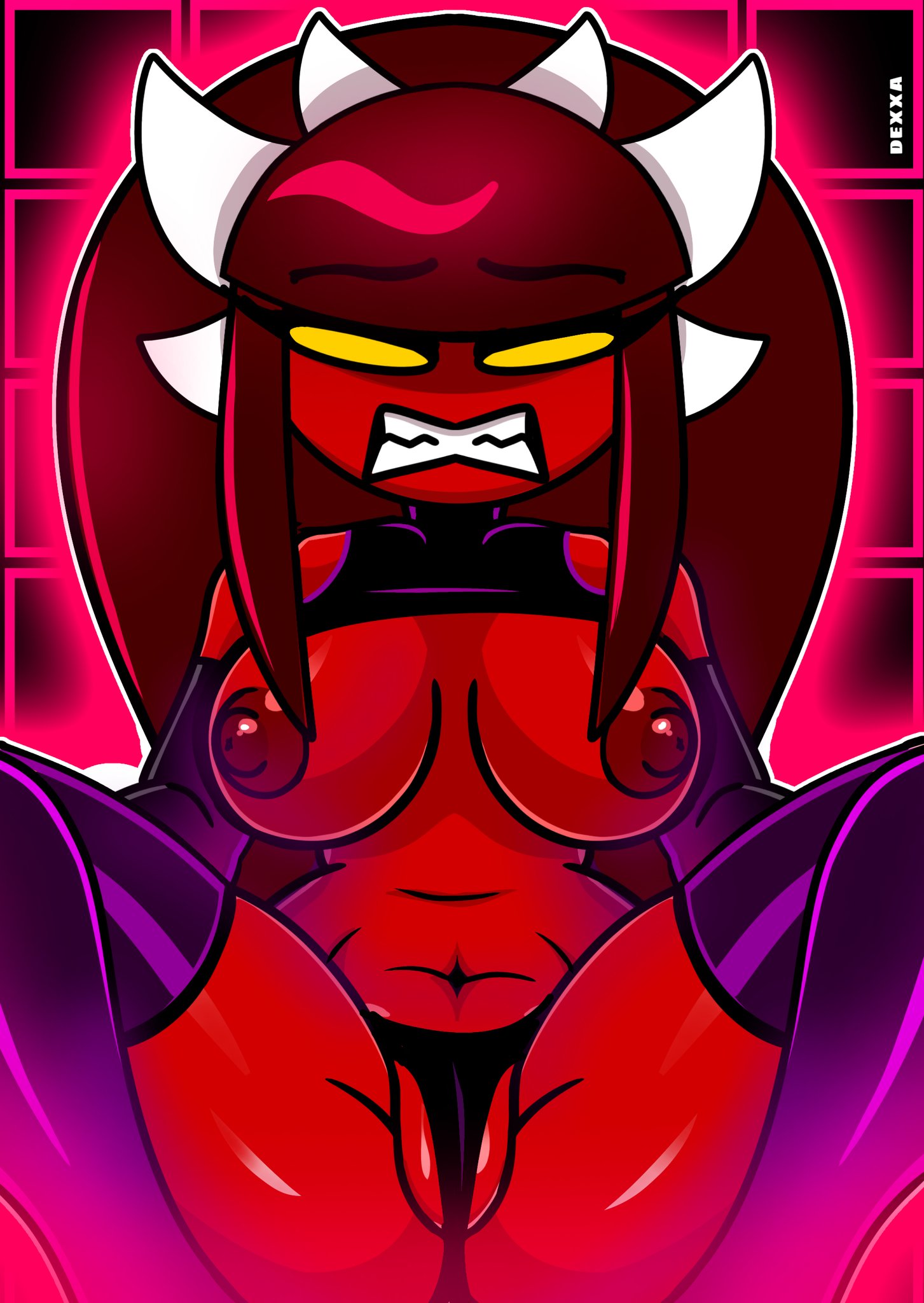 1girl 1girls dexxa extreme_demon female geometry_dash horn horns solo solo_female tagme