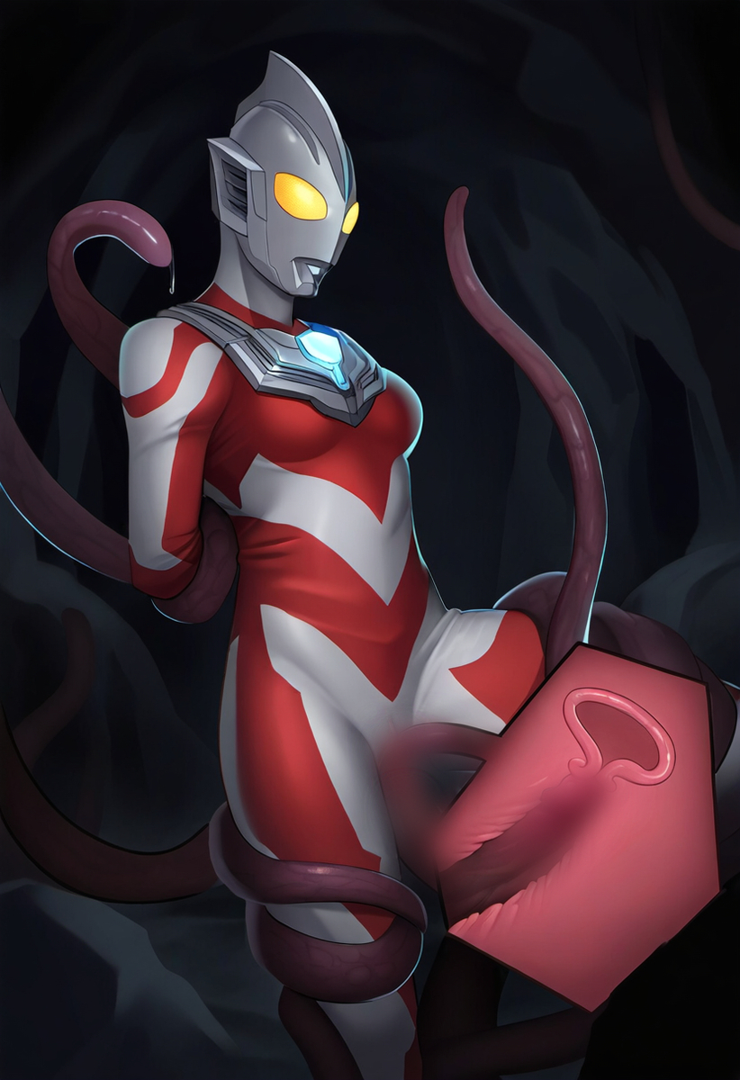 ai_generated alien alien_girl alien_humanoid breasts rape tentacle thighs ultraman_(franchise) ultrawoman x-ray