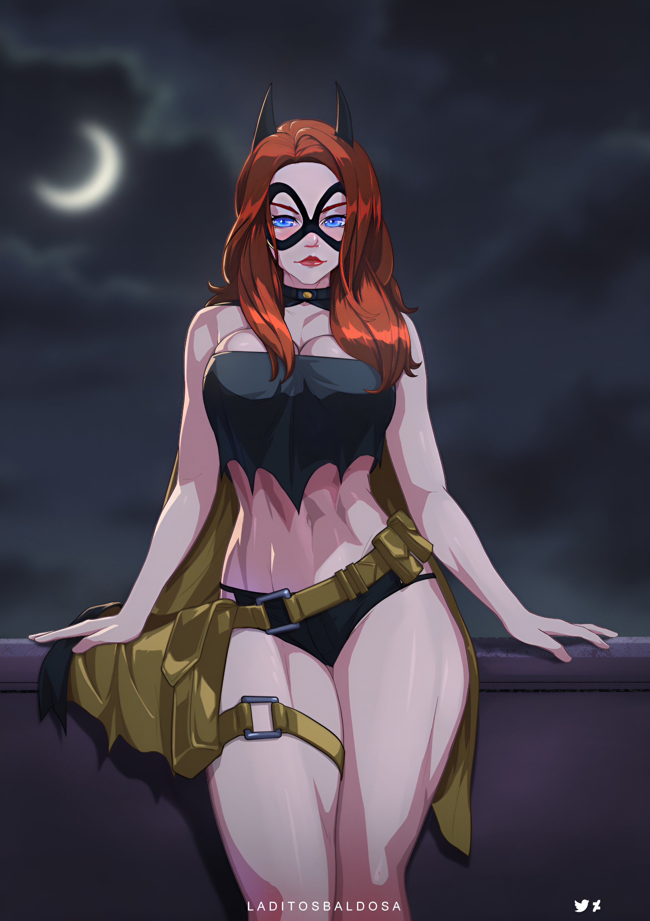 barbara gordon, batgirl, dc, dc comics, female, red hair, solo female, tattered clothing, thick thighs