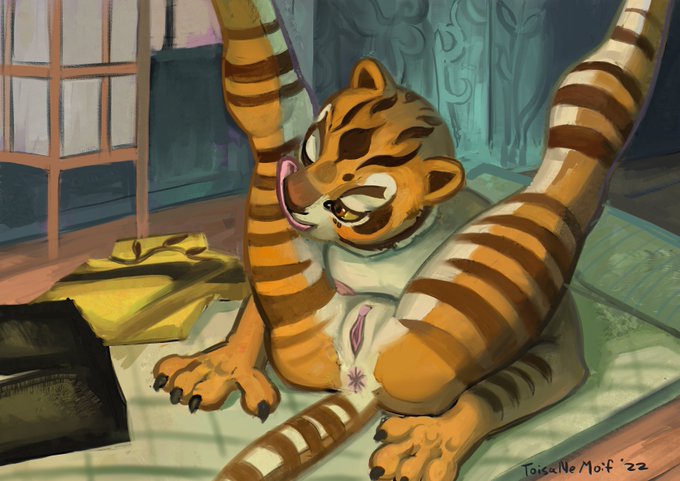 anthro anus dreamworks felid female genitals kung_fu_panda mammal master_tigress nude pantherine personal_grooming pussy solo tiger toisanemoif