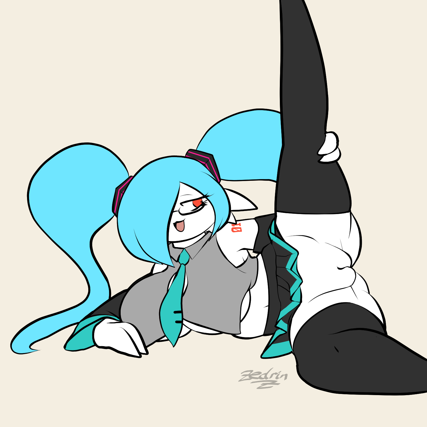 :3, chubby, chubby female, cosplay gardevoir, crossover, female, gardevoir, glasses, hatsune miku (cosplay), open mouth, pokemon, pokemon (species), pussy, vocaloid, zedrin
