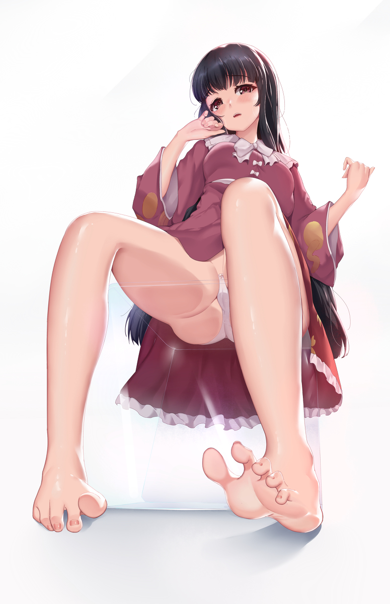feet, female, foot fetish, foot focus, kaguya houraisan, looking at viewer, soles, solo female, toes, touhou