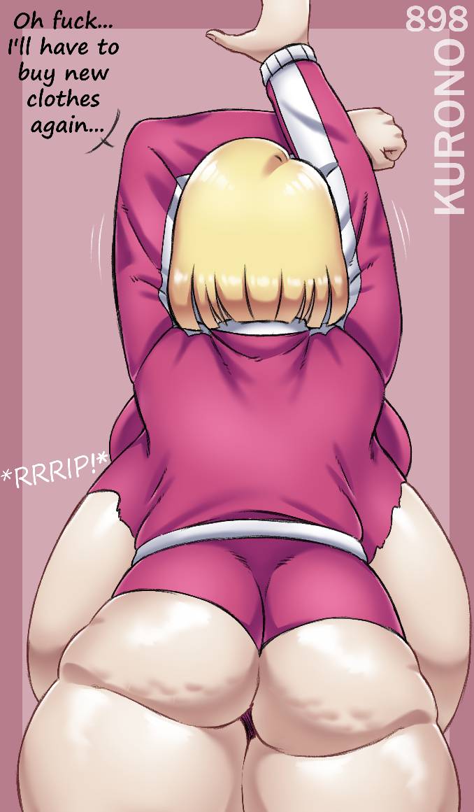 1girls, android 18, ass, back view, bbw, belly, big ass, big belly, blonde hair, cellulite, dragon ball, dragon ball z, fat, female, huge belly, kurono898, morbidly obese, overweight, thick thighs, thighs, thunder thighs, torn clothes, weight gain