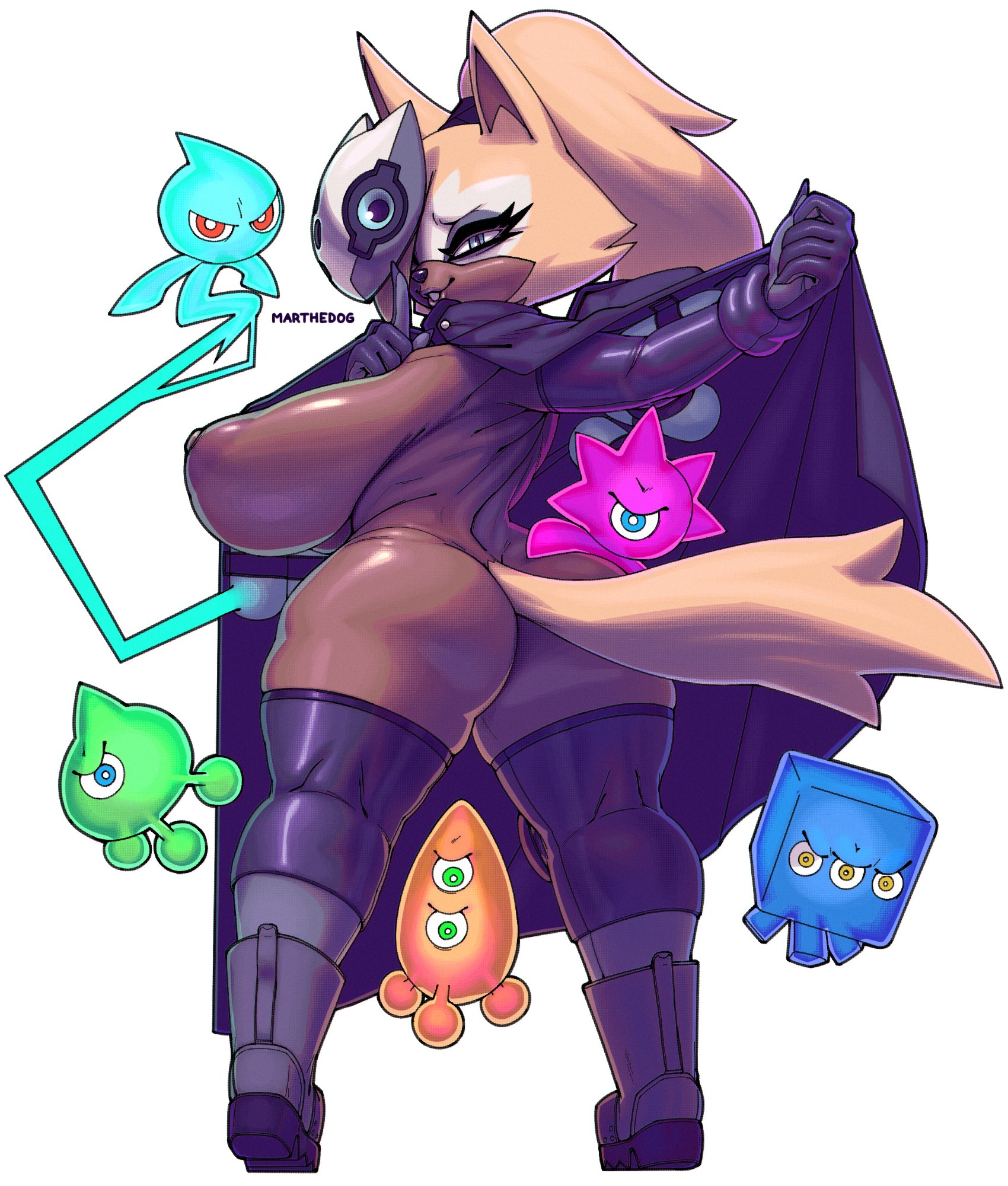 1girls, 5 fingers, areolae, ass, big ass, big breasts, blue eyes, blue wisp, blue wisp (sonic), boots, breasts, brown body, bubble ass, bubble butt, canine, cape, cyan wisp, cyan wisp (sonic), exposed torso, female, female only, footwear, gloves, green wisp, green wisp (sonic), handwear, hi res, huge breasts, humanoid, idw comics, idw publishing, looking at viewer, looking back, marthedog, mask, mobian (species), mostly nude, nipples, orange wisp, orange wisp (sonic), outerwear, partially clothed, pink wisp, pink wisp (sonic), ponytail, sega, sideboob, signature, simple background, solo, sonic (series), sonic colors, sonic the hedgehog (comics), sonic the hedgehog (idw), sonic the hedgehog (series), tail, text, thick, thick thighs, whisper the wolf, white background, wisp (sonic), wolf, yellow fur, yellow hair