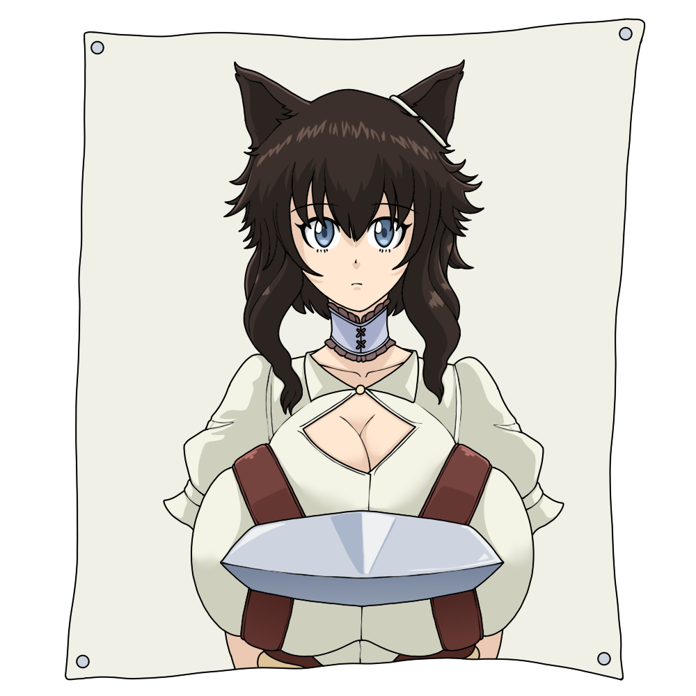 artist_request blue_eyes c2c_(studio) catgirl fran_(tensei_shitara_ken_deshita) huge_breasts source_request tensei_shitara_ken_deshita year_request