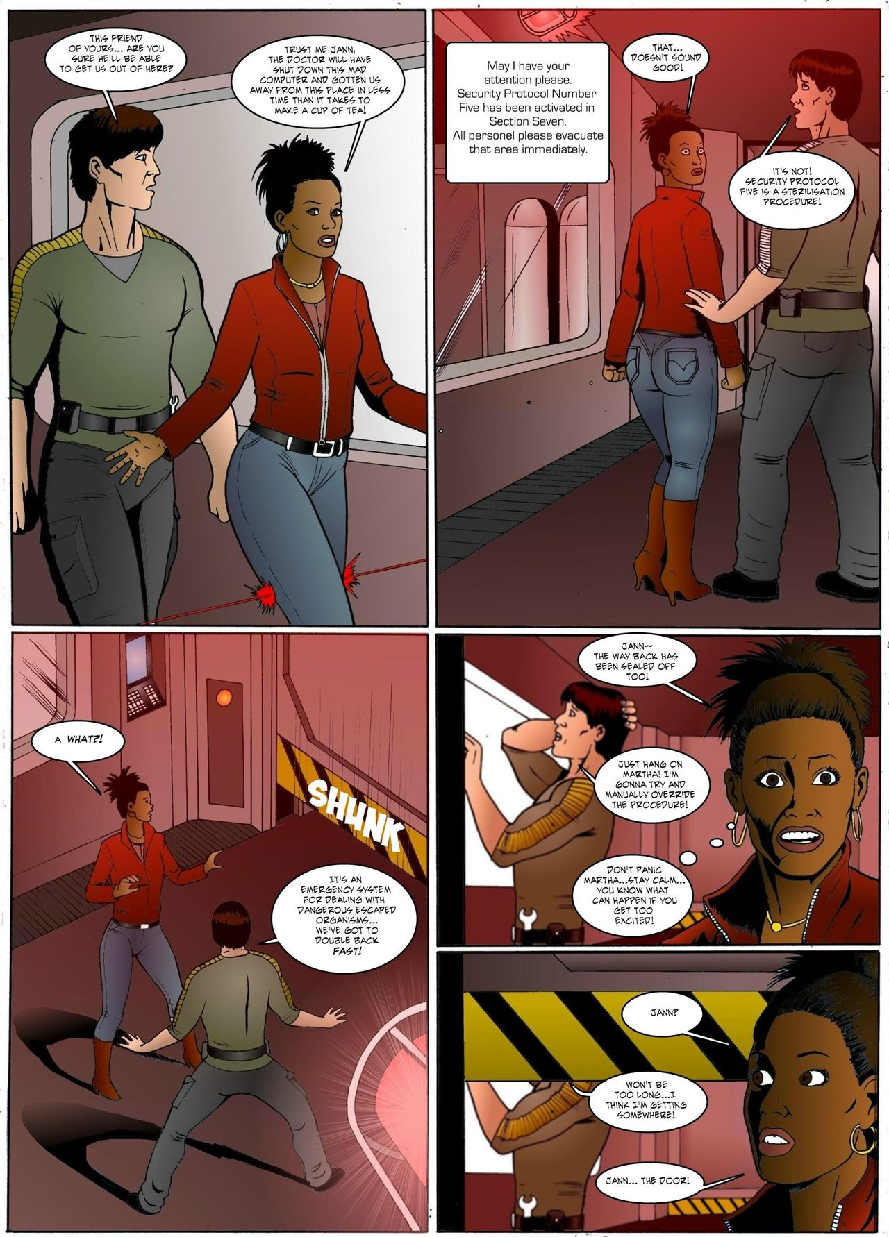 1boy 1girls comic companion_(doctor_who) dark-skinned_female dialogue doctor_who english_text female male manicart1 martha_jones speech_bubble tagme text