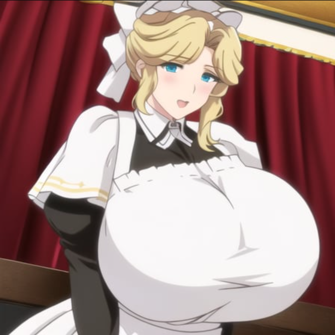 ai_generated big_breasts blonde_hair blue_eyes breasts huge_breasts large_breasts maid maid_outfit maria_(victoria_maid_maria_no_hoshi) tits victoria_maid_maria_no_hoshi victorian_maid_maria_no_houshi