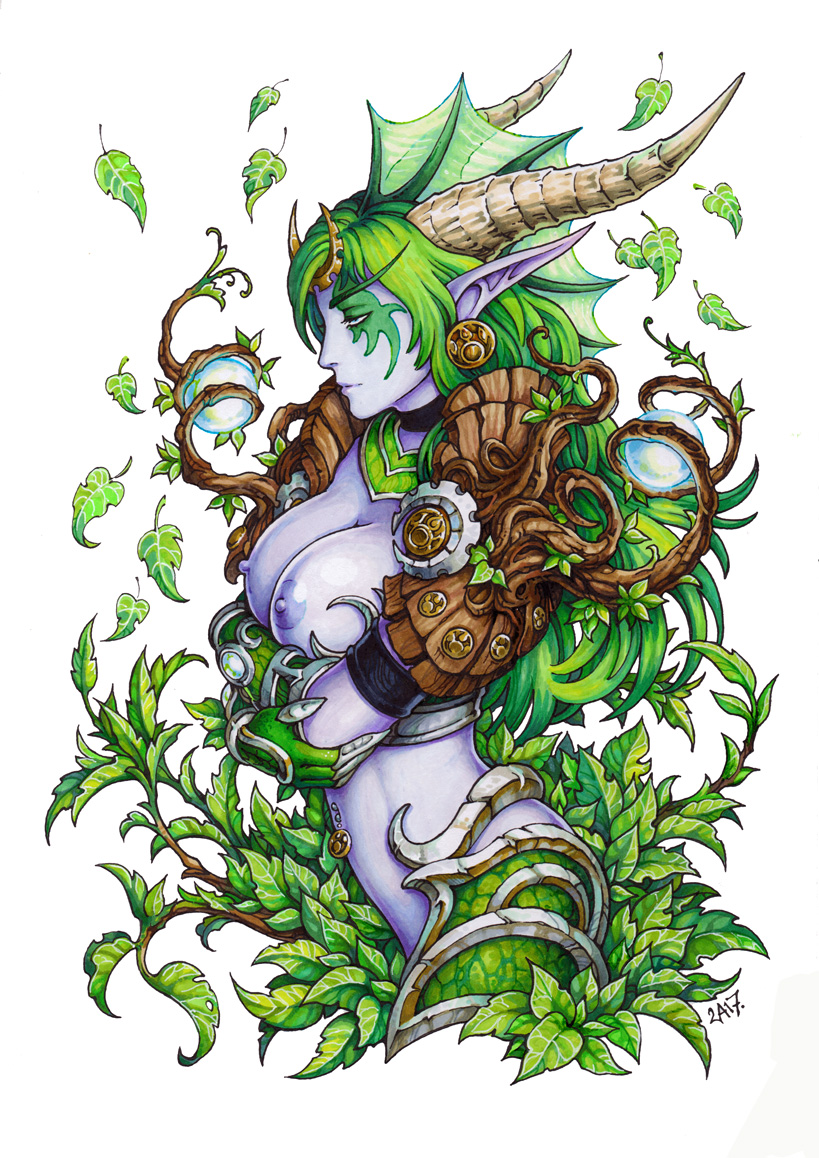 1girls blizzard_entertainment breasts candra girls green_skin horns nude purple_skin warcraft world_of_warcraft ysera