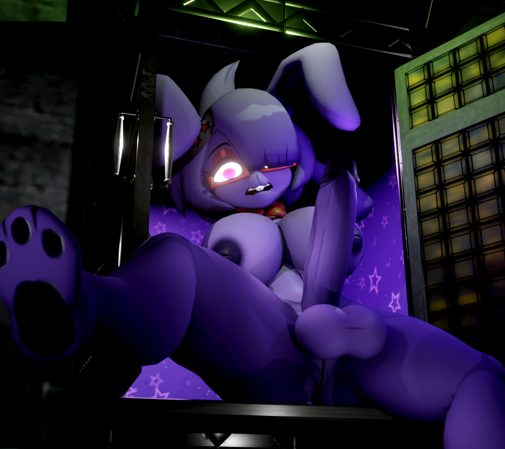 3d anthro blender bonfie bonfie_(cryptia) bonfie_(cryptiacurves) bonnie_(cally3d) bonnie_(fnaf) bunny_ears bunny_girl cally3d cryptiacurves falling five_nights_at_freddy's fnaf futa_only futanari mirumimi purple_eyes purple_hair purple_skin self_upload solo tagme