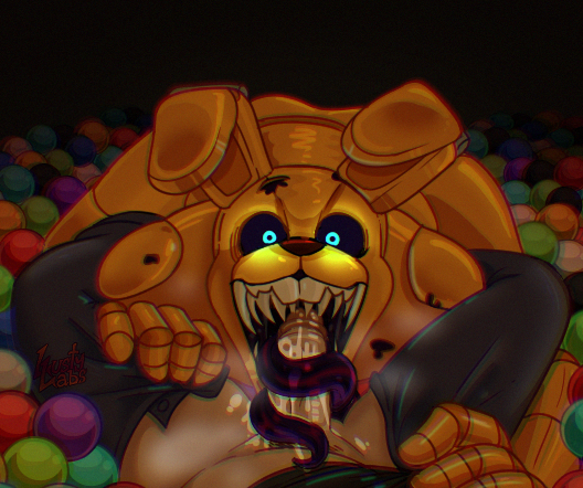 animatronic anthro ball_pit bodily_fluids buckteeth drooling duo fellatio first_person_view five_nights_at_freddy's glowing glowing_eyes holding_leg human humanoid into_the_pit lagomorph long_tongue looking_at_viewer machine male male/male mammal monster monstrous_humanoid oral penile pittrap_(fnaf) pubes robot robotic saliva scottgames semi_public sex sharp_teeth spring_bonnie spring_bonnie_(fnaf) teeth teratophilia tongue tongue_out tongue_wrapped_around_penis tonguejob tw1nkd3m0n