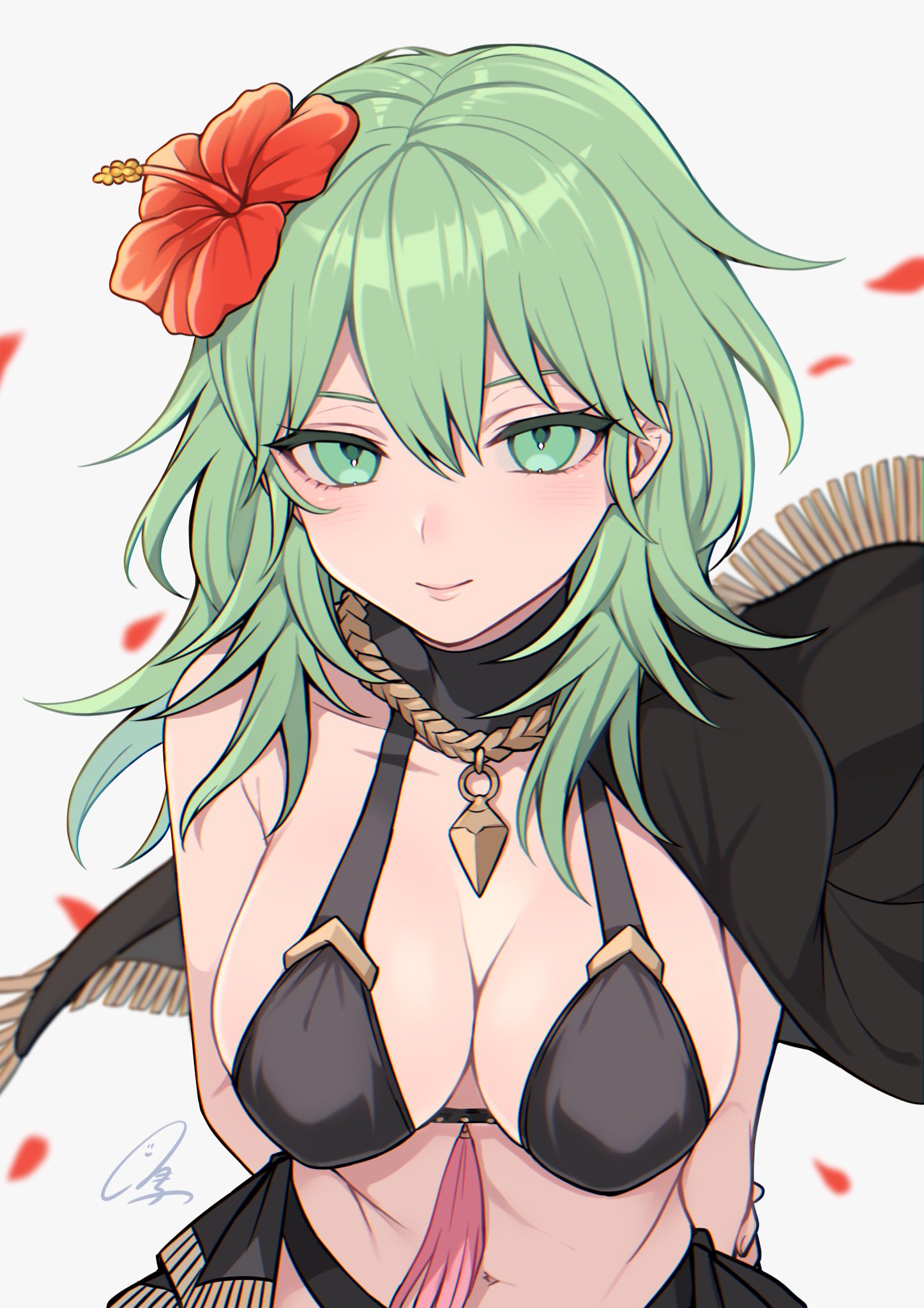 1girls bikini black_bikini black_swimsuit breasts byleth_(fire_emblem) byleth_(fire_emblem)_(female) female female_only fire_emblem fire_emblem:_three_houses fire_emblem_heroes large_breasts nintendo official_alternate_costume shimizu_akina sideboob swimsuit