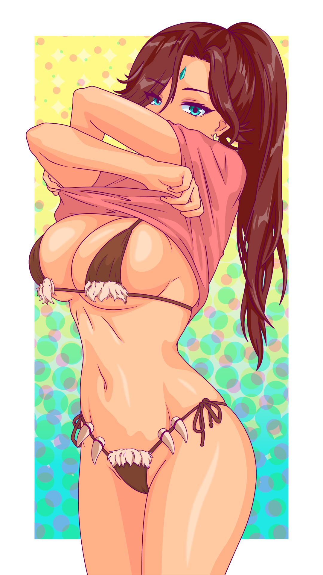 bikini, bikini bottom, bikini top, female, league of legends, league of legends: wild rift, loverofalexa, nidalee