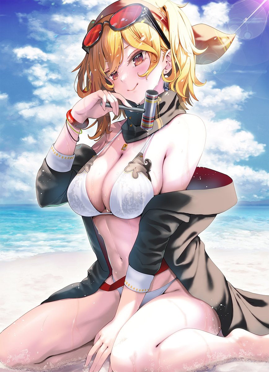 bikini blonde_hair hololive hololive_indonesia hololive_indonesia_holoh3ro kaela_kovalskia kubota_masaki tagme virtual_youtuber