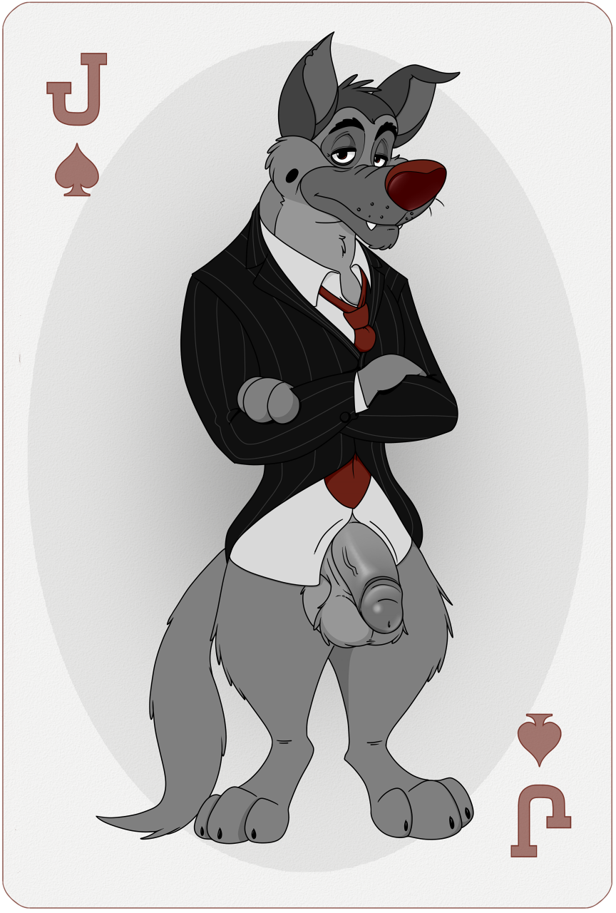 all_dogs_go_to_heaven anthro anthro_only bottomless canine charlie_barkin don_bluth furry jack_of_spades necktie neenya partially_colored playing_card red_nose suit tail transparent_background