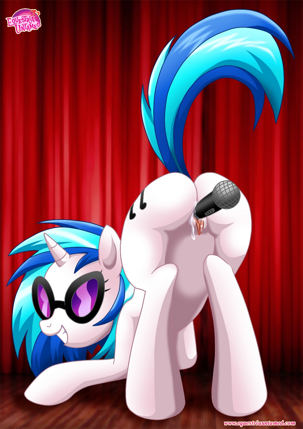 1girls ass bbmbbf equestria_untamed female female_only friendship_is_magic hasbro microphone microphone_in_pussy my_little_pony palcomix pussy solo vaginal_insertion vinyl_scratch_(mlp)