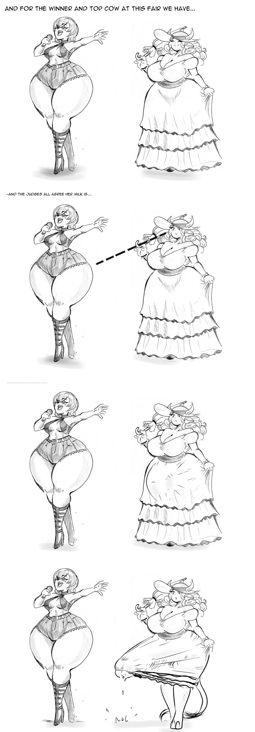 1futa 1girls 2019 balls big_breasts bottom_heavy breasts clothed clothing dialogue dress duo erection erection_under_clothes female fully_clothed futanari getting_erect gigantic_ass hyper hyper_penis leshawk long_image massive_penis monochrome penis sketch standing tenting text thick_thighs wide_hips