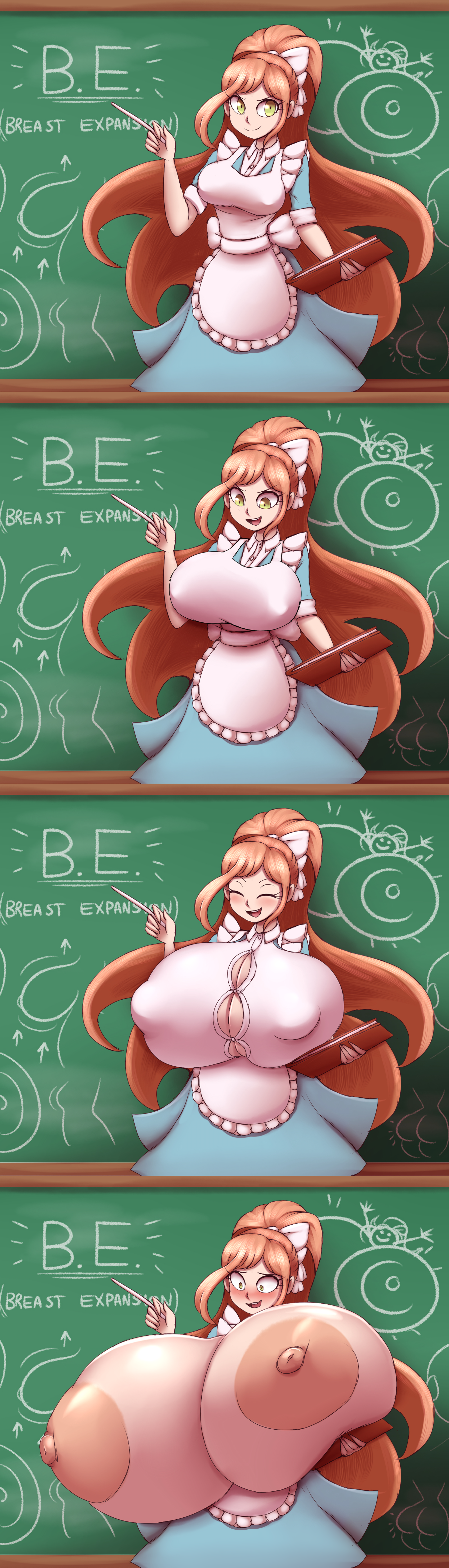 1girls, alternate breast size, big breasts, blush, breast expansion, breast growth, breast growth (enlargement), breasts, breasts bigger than head, breasts bigger than torso, collage, danganronpa, danganronpa 3, elfdrago, embarrassed, enormous breasts, expansion, exposed breasts, female, female only, getting bigger, huge breasts, hyper, hyper breasts, large breasts, looking at viewer, metachoke, multiple images, smooth skin, solo, teacher, tearing clothes, wardrobe malfunction, yukizome chisa