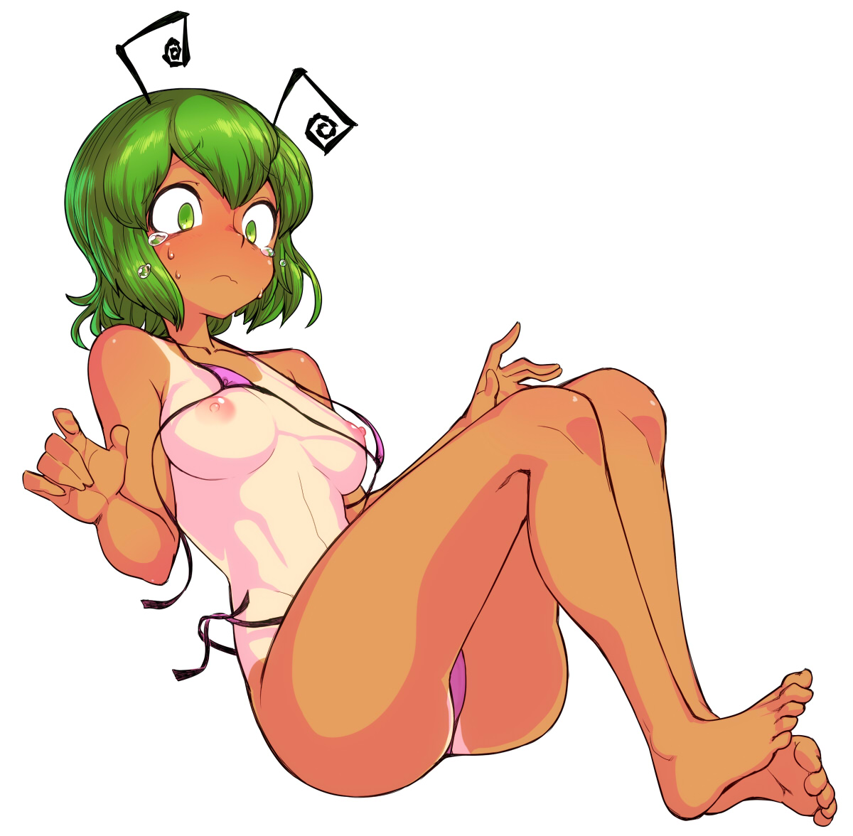 bikini, breasts, female, small breasts, spacezin, tagme, tan body, touhou, wriggle nightbug