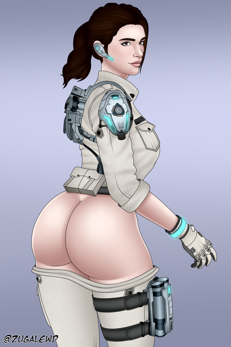 1girls ass big_ass booty brunette fanart female hailey_(the_first_descendant) pawg solo solo_female tactical the_first_descendant zugalewd