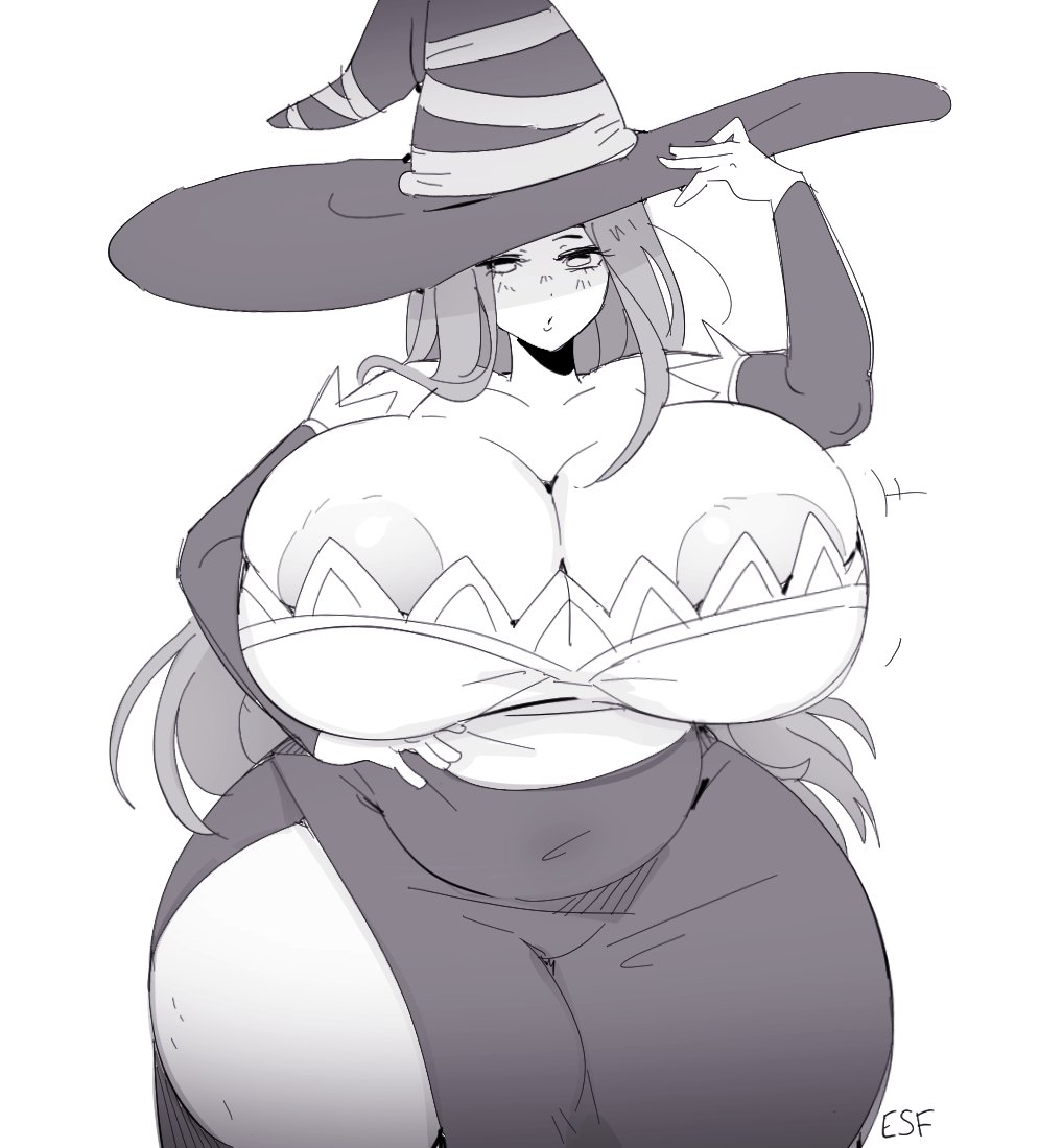 1girls 2022 absurd_res areola_slip areolae belly belly_bulge breasts cleavage curvaceous curvy dragon's_crown female female_focus hand_on_hip hat hips hourglass_figure huge_breasts long_hair riu_incognito slightly_chubby solo solo_female solo_focus sorceress_(dragon's_crown) thick_thighs thighs top_heavy voluptuous wide_hips