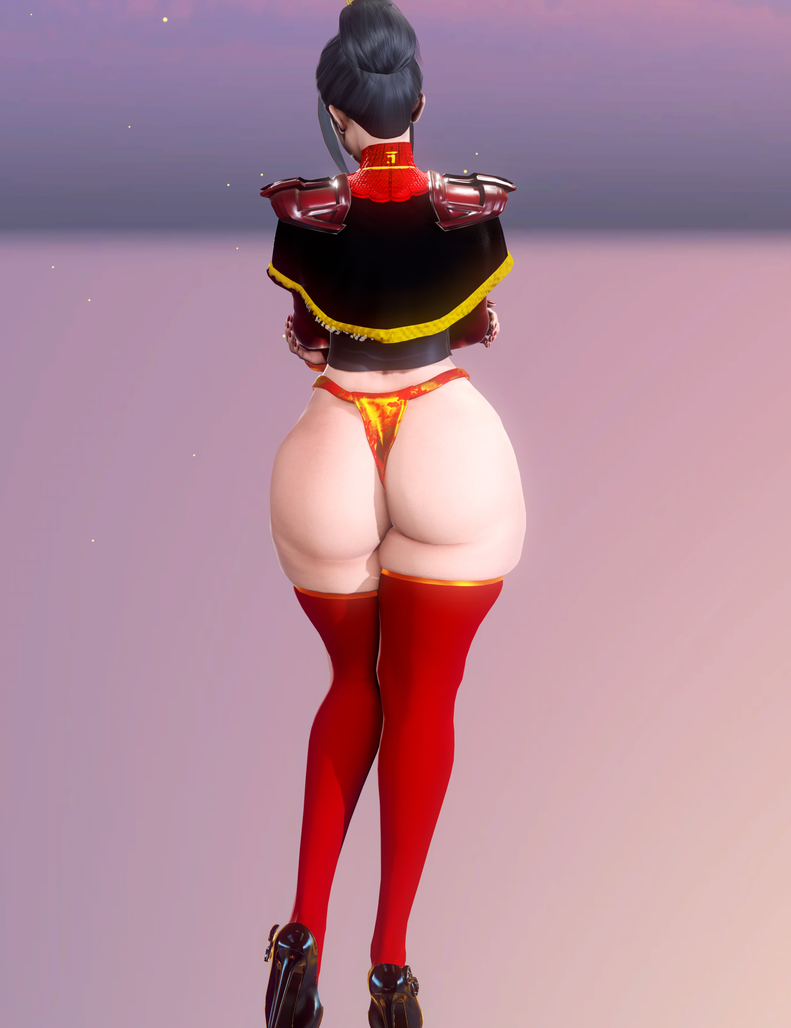 1girls, 3d, armor, ass, ass focus, avatar the last airbender, azula, back view, big ass, big butt, black hair, bottom heavy, bracers, bubble ass, bubble butt, clothing, fat ass, fat butt, female, female only, fire nation, fire nation clothing, hair bun, hair pin, heels, honey select, large ass, large butt, light skin, light-skinned female, nickelodeon, panties, pauldron, prevence, solo, stockings, thick ass, thick thighs, thighhighs, thong, wide hips