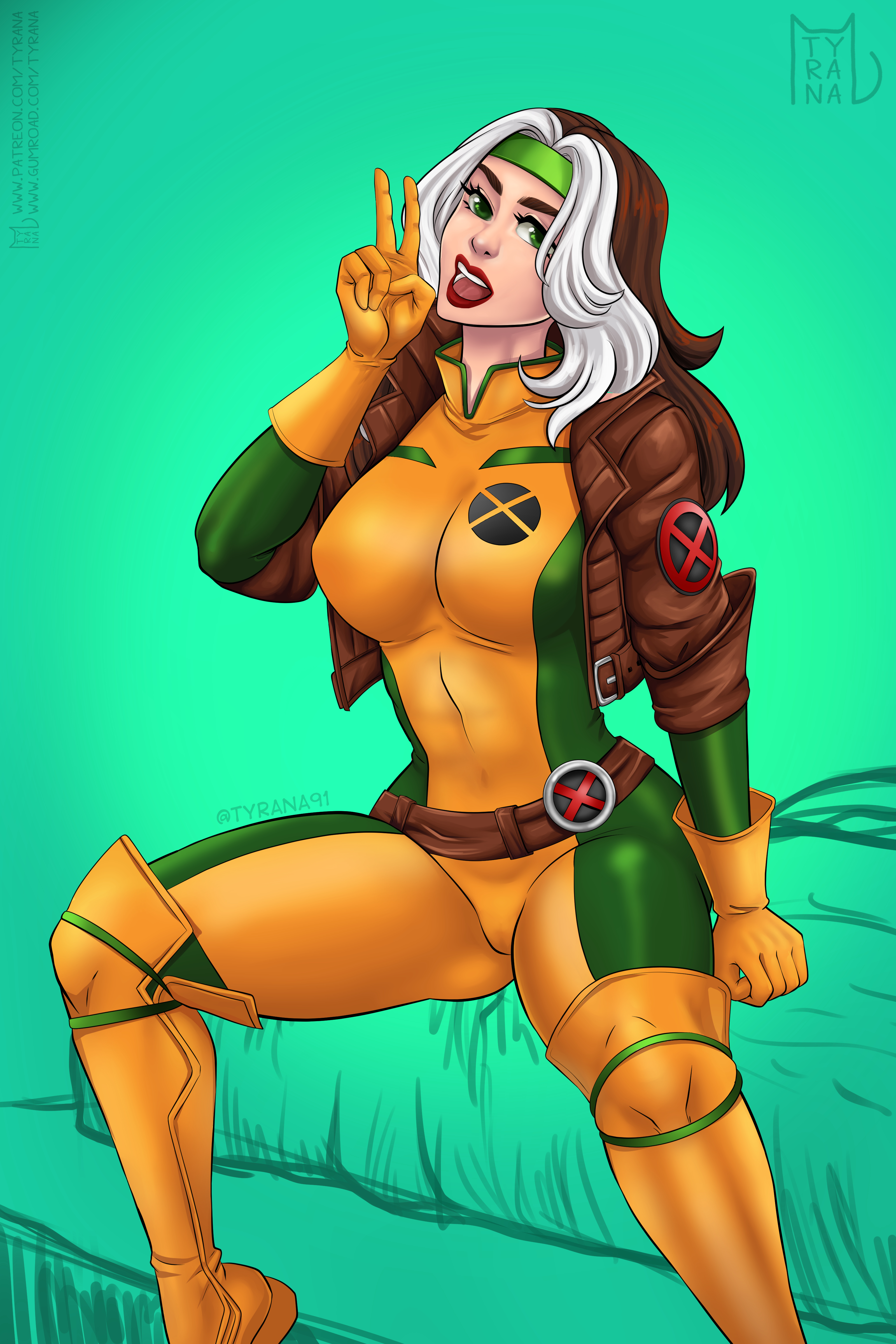 1girls, anna marie, female, female only, fully clothed, marvel, marvel comics, rogue (x-men), solo, tyrana, x-men