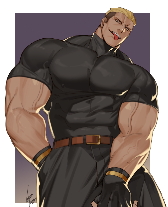 bara biceps bodybuilder daddy dilf fatal_fury gloves gomtang hand_in_pocket king_of_fighters male_only mature_male muscles muscular_male nipples pecs ryuji_yamazaki seductive seductive_look seductive_smile slicked_back_hair snk solo_male tight_clothing tight_shirt tongue tongue_out uncle veiny_muscles zaddy