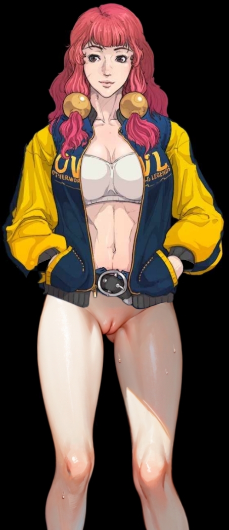 1girls bottomless bra casual_exposure casual_nudity exposed_pussy exposing_pussy game hair_ornament jacket_only no_panties nude otherworld_legends pixel presenting_hindquarters pussy quanhuying