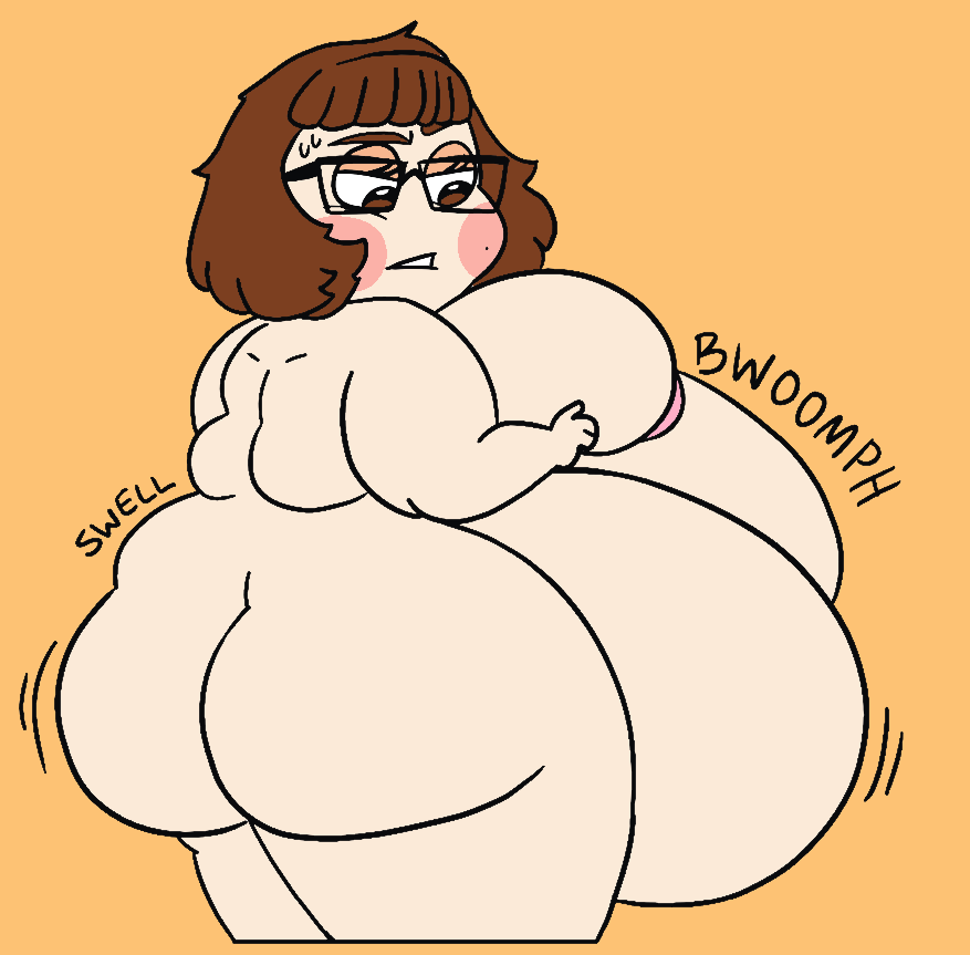 big_ass big_belly big_butt bizabizow brown_eyes brown_hair fat fat_female fat_fetish glasses naked_female no_clothes no_clothing obese obese_female youtube youtuber