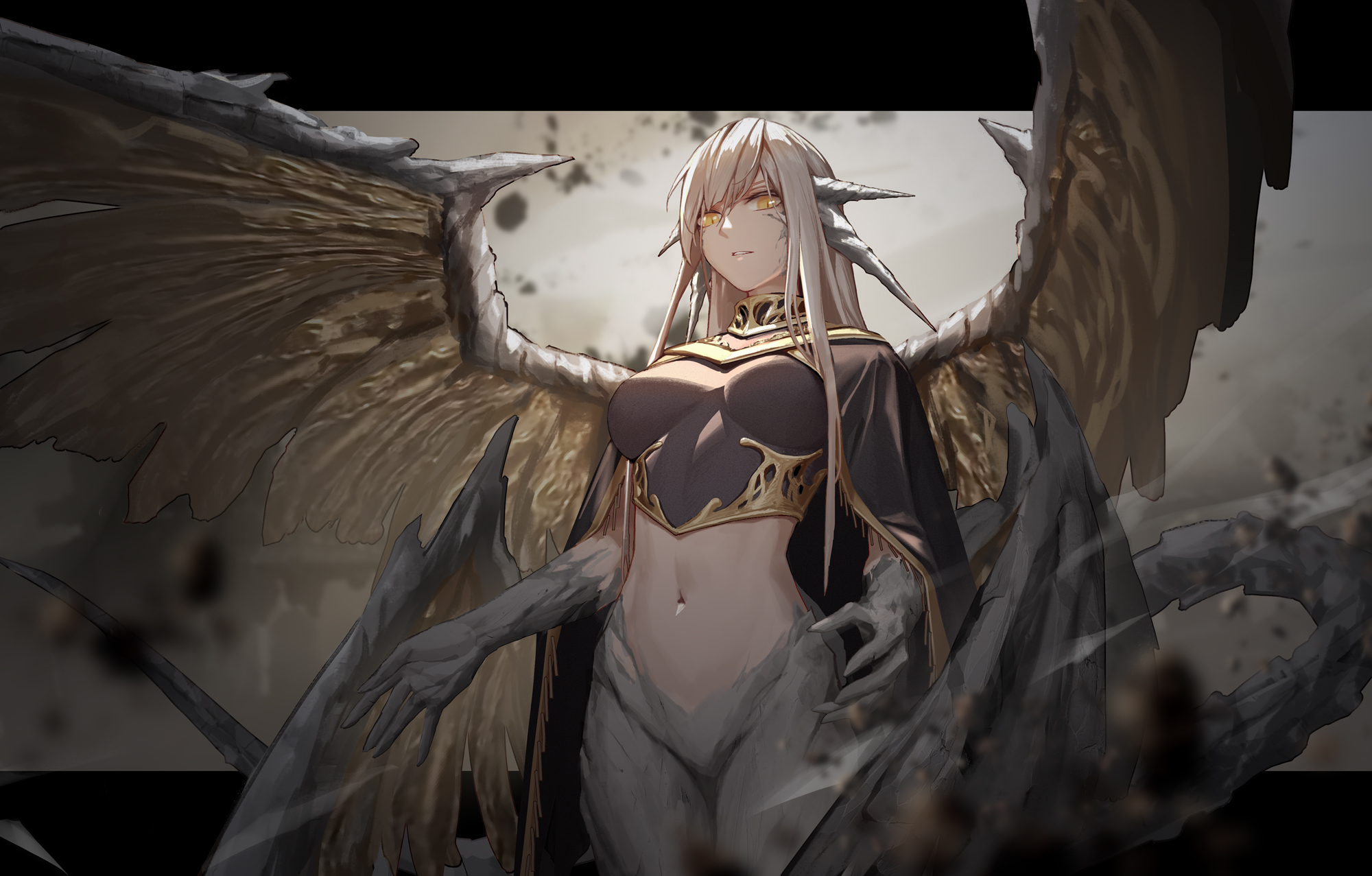 1girls, 2022, abs, ancient dragon lansseax, big breasts, breasts, clothing, elden ring, female, female only, fromsoftware, humanized, light skin, light-skinned female, navel, tight clothing, wings, 退休苍带师