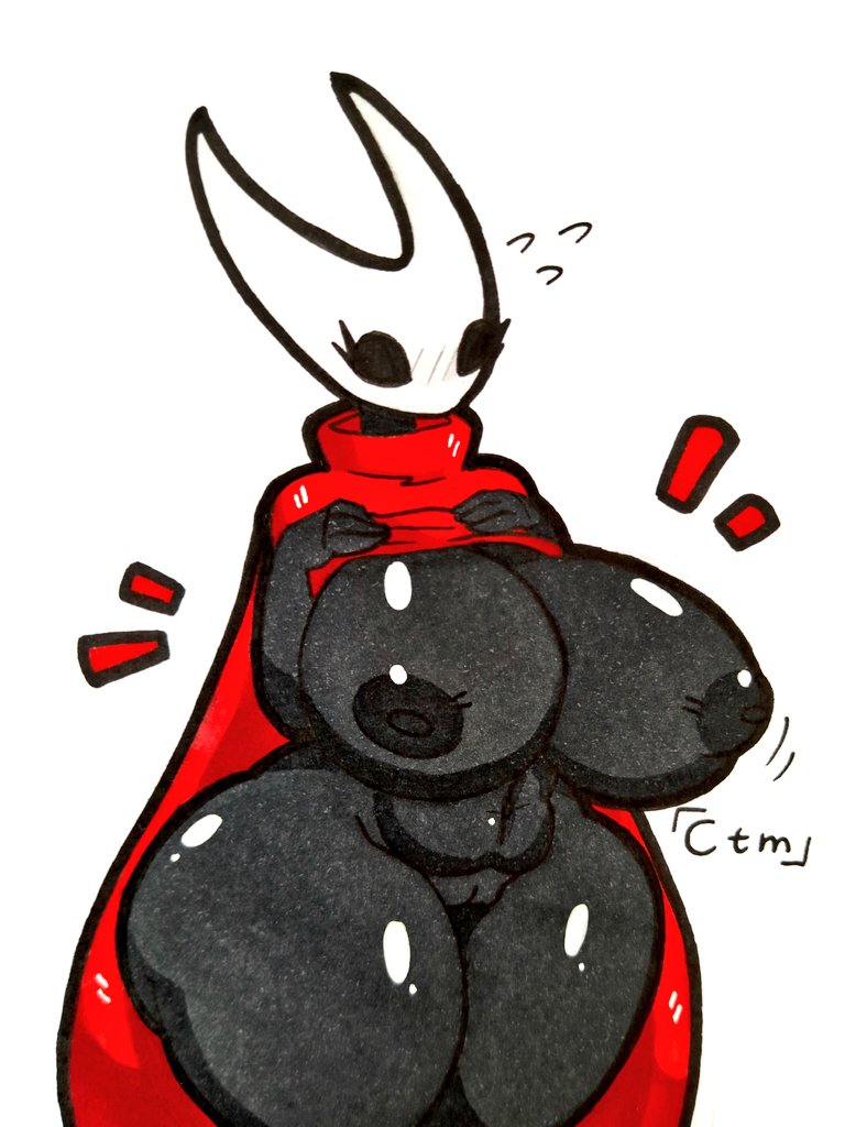 cape cloak hollow_knight hornet_(hollow_knight) huge_ass huge_breasts mr.ctm red_cape