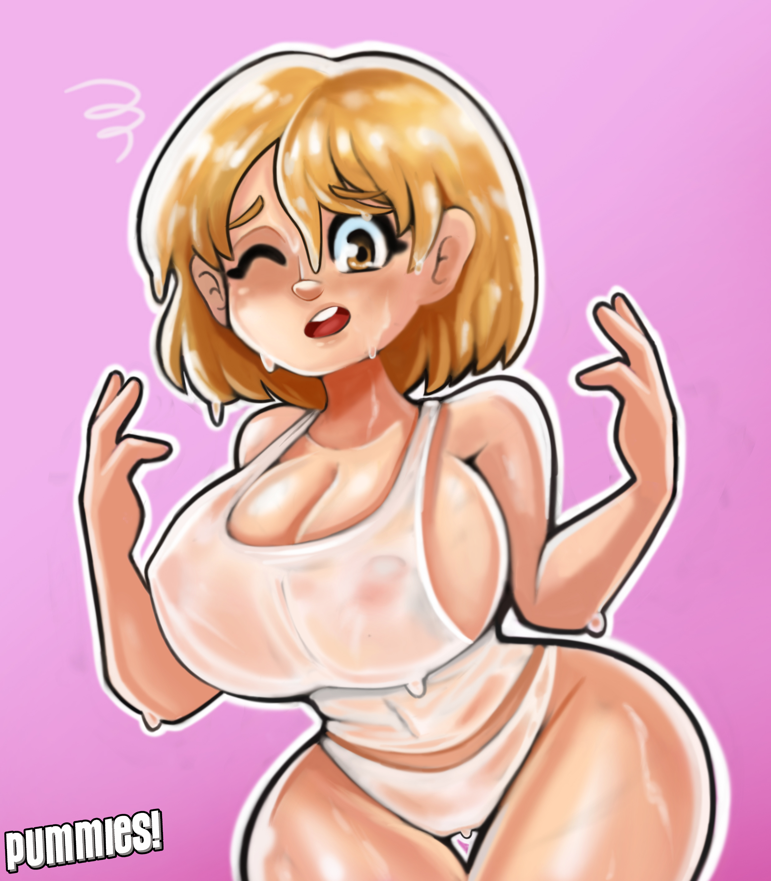 1girls, ashley graham, ashley graham (brooke elizabeth mathieson), blonde hair, breasts, capcom, erect nipples, female, female only, large breasts, nipples, nipples visible through clothing, one-piece swimsuit, pummies, resident evil, resident evil 4, see-through clothing, short hair, solo, tagme, wet