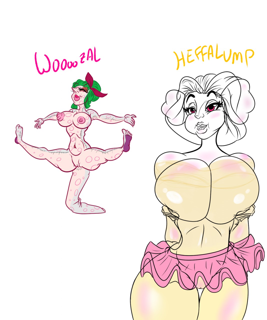 disney erect_nipples eyelashes green_hair heffalump heffalumps_and_woozles huge_breasts humanized large_breasts open_mouth pink_eyes pinkelephantfetish pointy_nose pussy smooth_skin stitches tail tutu winnie_the_pooh_(franchise)