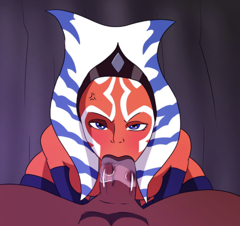 1boy, 1girls, ahsoka tano, alien, alien girl, armwear, background, blowjob, blue eyes, blush, breasts, dark skin, dark-skinned male, darkleon, deep blowjob, duo, elbow gloves, eye contact, eyelashes, facial markings, fellatio, female, flushed, glove, half-closed eyes, headband, headgear, horn, human, interracial, interspecies, kneeling, looking at another, looking at viewer, looking up, male, male pov, oral, oral sex, orange body, orange skin, penis, petite, pov, saliva, saliva on penis, sex, simple background, standing, star wars, star wars rebels, stockings, straight, tentacle, tentacle hair, thighhighs, togruta, unseen male face, veiny penis