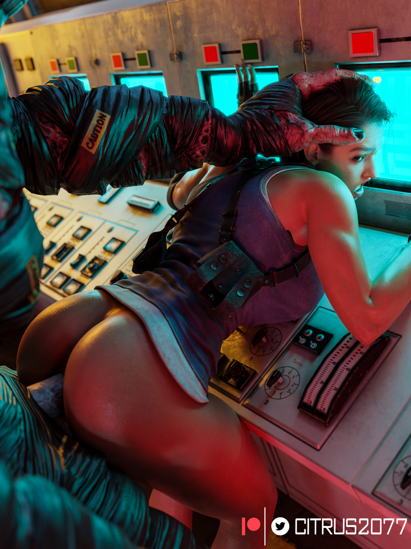 1boy, 1girls, 3d, 3d (artwork), anal, anal sex, big breasts, big penis, biohazard, blender, blender (software), breasts, capcom, citrus2077, clothed, dark hair, dubious consent, female, huge cock, interspecies, jill valentine, jill valentine (sasha zotova), light skin, light-skinned female, male, monster cock, nemesis (resident evil), pale skin, pale-skinned female, penis, removing pants, resident evil, resident evil 3, resident evil 3 remake, sex, sex from behind, short hair, straight, tagme, umbrella rpd, voluptuous, wide hips