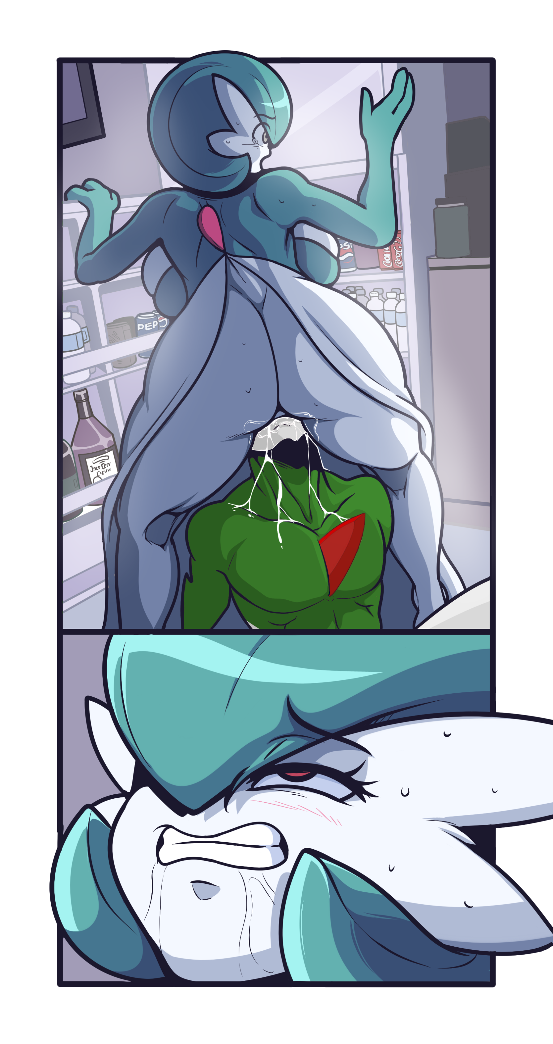 ahe gao, ass, big ass, big breasts, breasts, coca-cola, crest, cunnilingus, edit, female, gallade, gardevoir, kitchen, male, muscular, muscular male, pepsi, pokémon (species), pokemon, pokemon (species), pokemon dppt, pussy, pussy juice, pussy juice on face, refrigerator, surprised, tagme, turboranger