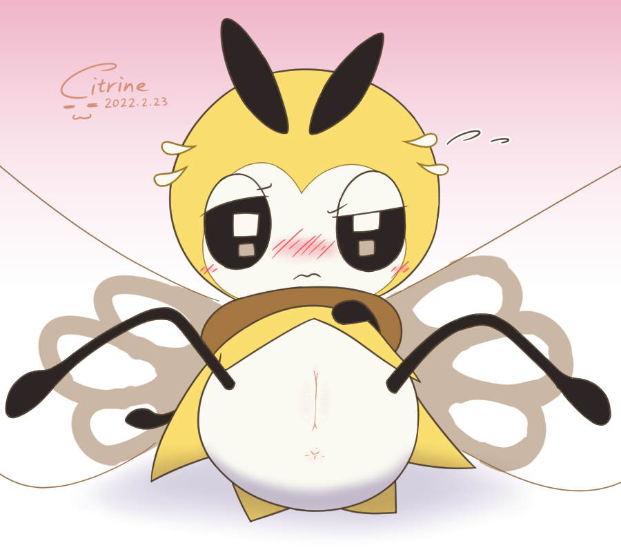 bee citrine1105 female feral furry genitals its_hip_to_fuck_bees nintendo pokémon_(species) pokemon pussy ribombee solo video_games