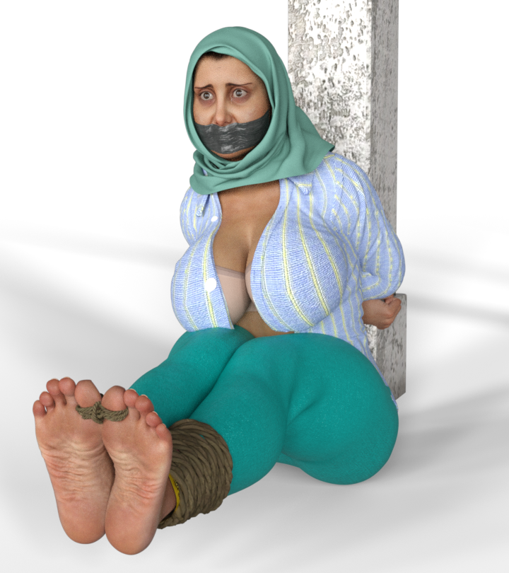 3d bondage chubby daz3d gag gagged hijab mature_female milf tikka