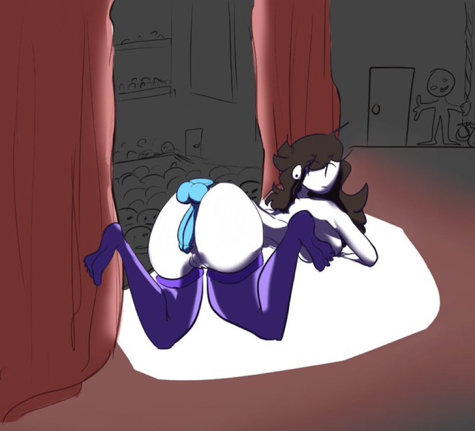 ass blue_penis bogdraws female jaiden jaiden_animations jaidenanimations nude public public_exposure public_nudity stage stage_curtains tagme theater youtube youtuber