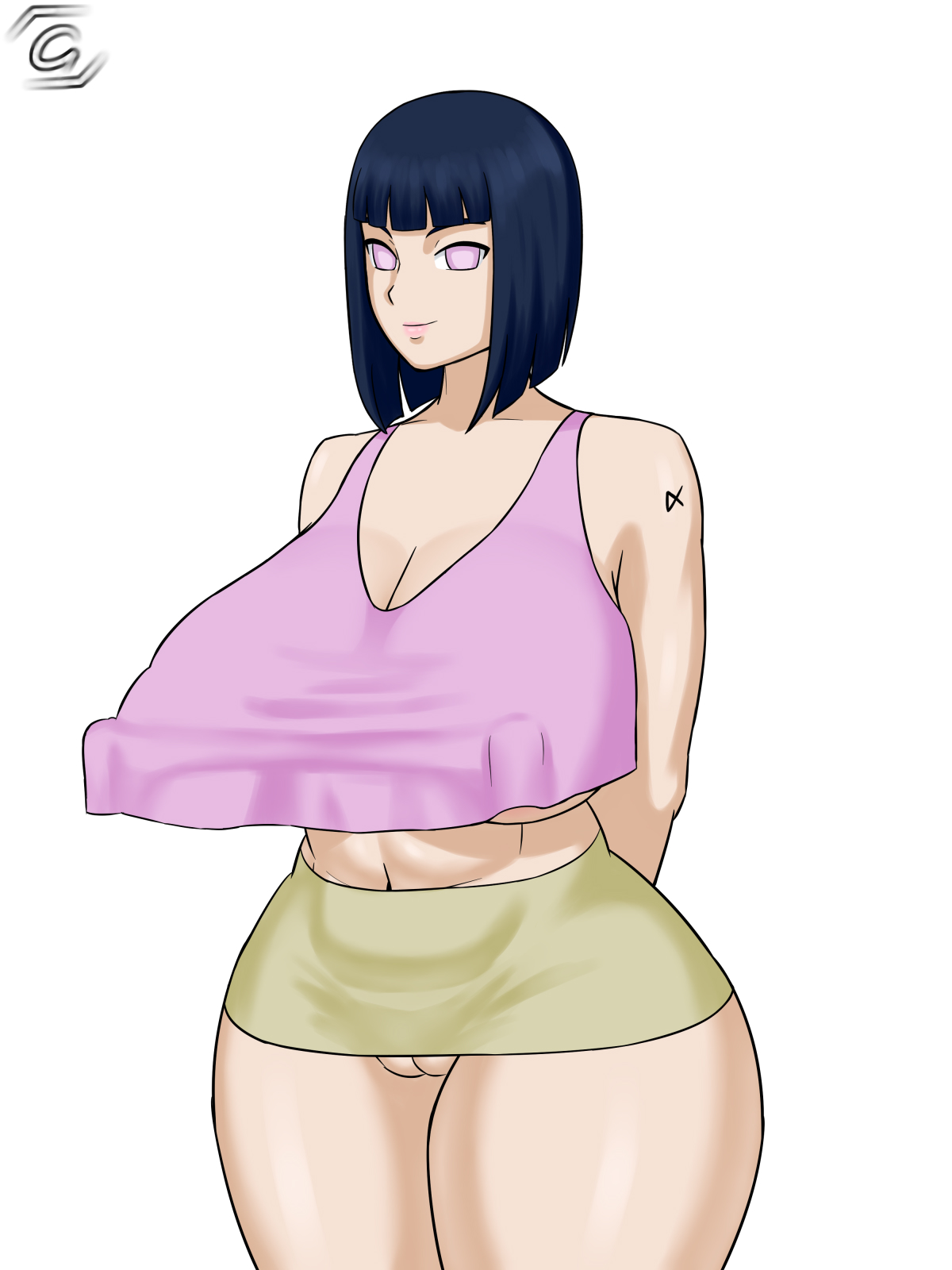 1girls, boruto: naruto next generations, breasts, female, female only, grizzlyart, hi res, hyuuga hinata, large breasts, mature female, milf, naruto, naruto (series), pussy, skirt, solo, uzumaki hinata, venus body