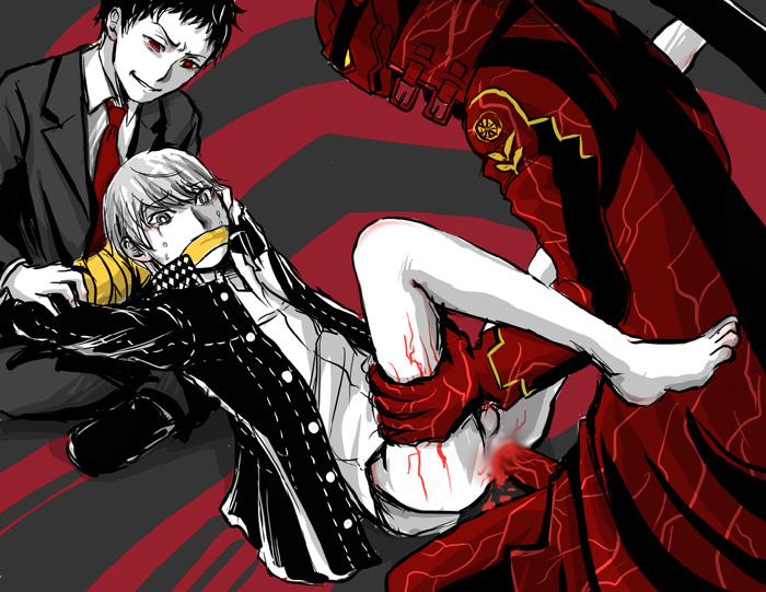 forced magatsu_izanagi male male_only megami_tensei persona persona_4 raped seta_souji tohru_adachi yaoi