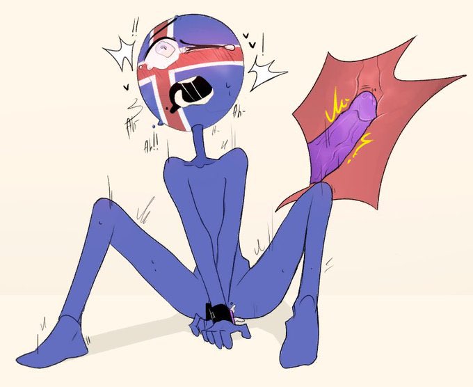 blush countryhumans dildo_in_ass dildo_riding gay iceland_(countryhumans) moaning moaning_in_pleasure tied_up